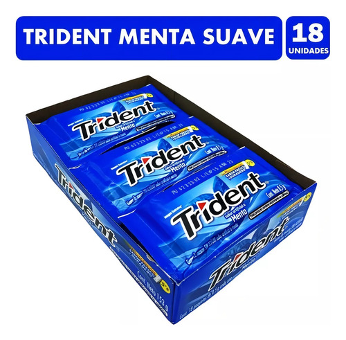 Chicle Trident Menta Caja 18 Unidades Sin Azucar
