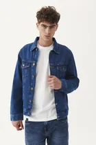 Comprar Campera Jean Hombre Wrangler Denim Blue Stone