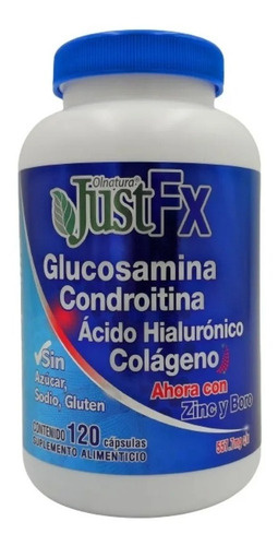 Suplemento Olnatura Just JustFx Glucosamina Condroitina con ácido hialurónico y colágeno 120 cápsulas