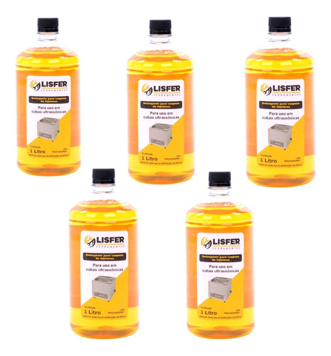 Kit 5 Detergentes Para Máquina Limpeza De Bico 1l Lisfer