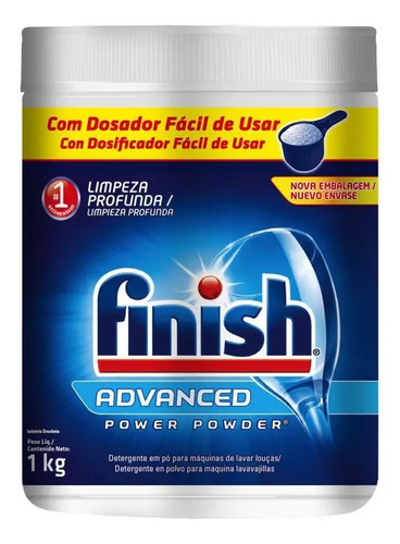 Detergente para Lava Louças em Pó Finish Power Powder Advanced 1kg