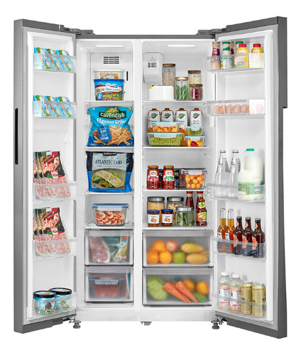 Refrigerador Side By Side Midea 527 Lt Mdrs710fge50 Color Gris Oscuro
