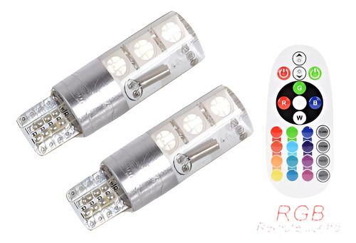 2 X Dc12v T10 6 De 5050 Smd Rgb Led Coche Cúpula Interior Le