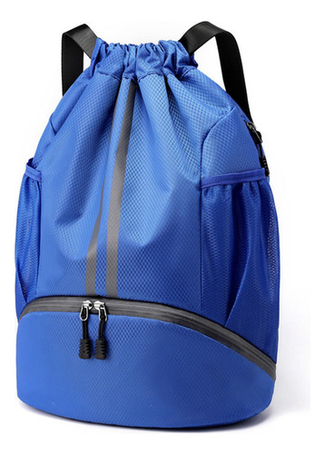 Mochila Esportiva Com Cordão, Bolsos De Malha E