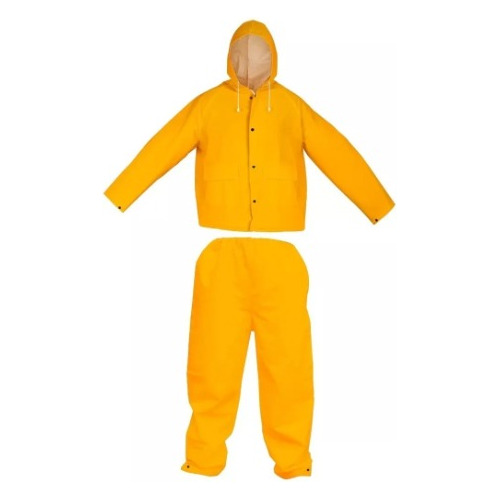 Conjunto Impermeable Con Capucha 2 Piezas Amarillo Tolsen