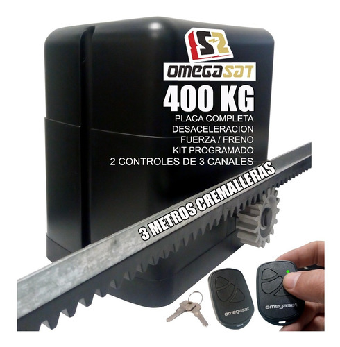 Kit Completo Porton Corredizo 2 Controles + 3 Metros Cremall
