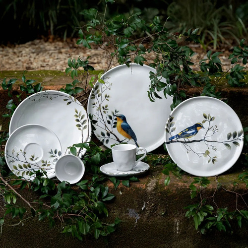 Conjunto com 6 Xícaras De Chá Orgânico 170ml com 6 Pires Bio Birdy