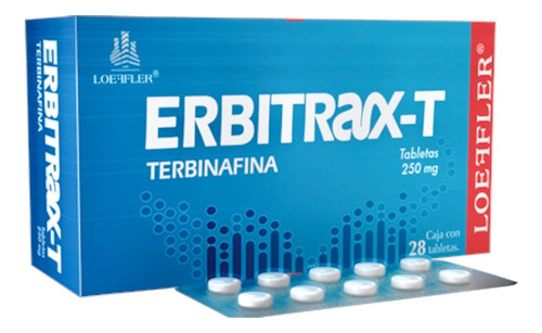 Erbitrax-t Terbinafina Antimicótico Hongos 28 Tabletas 250mg