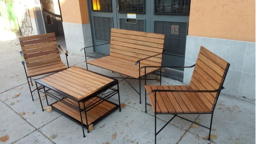 Imagen 2 de 2 de Juego Jardin Patio Fondo Quincho Sillones + 2 Mesas Ratonas