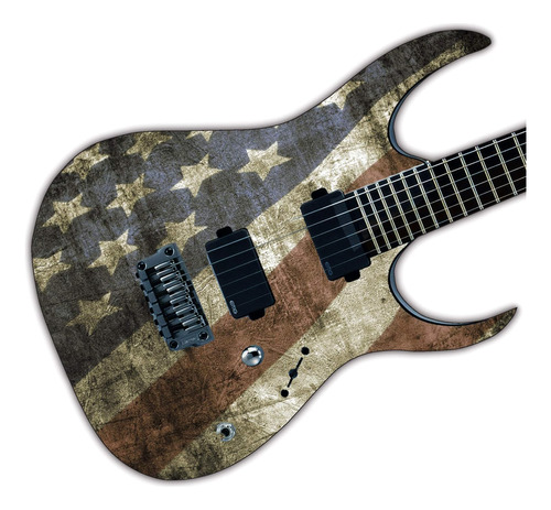 Adhesivo Laminado Vinilo Guitarra Diseño Bandera Grung...