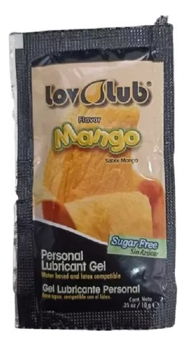Lubricante Base Agua Lov Lub 10g Sabor Mango