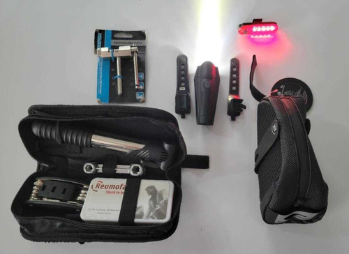 Combo Ofertazo .. Kit Bicicleta. Herramienta Luces Bolso 