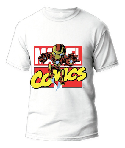 Playera Iron Man Marvel Studios Súper Héroes Cuello Redondo