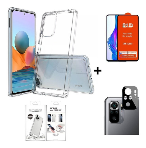 Imagen 1 de 10 de Case Para Xiaomi Redmi Note 10 Pro + Mica Pantalla Y Cámara