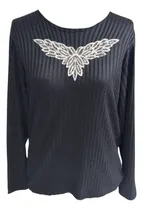 Comprar Remera Mangas Largas De Morley Lanilla Con Apliques