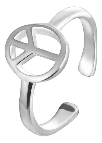 Anillo De Dedo Ajustable Con El Signo De La Paz Mundial, Uni