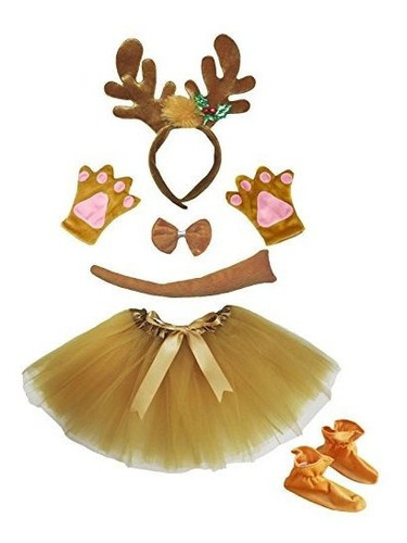 Disfraces Niñas - Petitebella Xmas Reindeer Headband Bowtie 