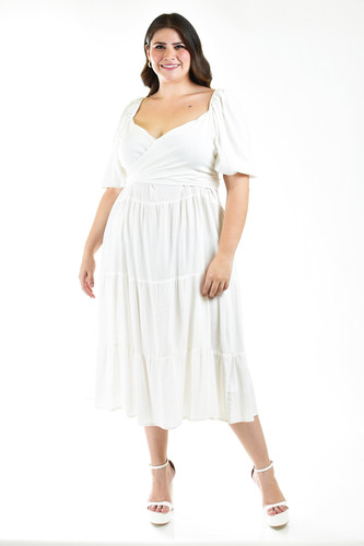 Vestido Escote Cruzado Roman Fashion /tallas Extras, 1061 (b