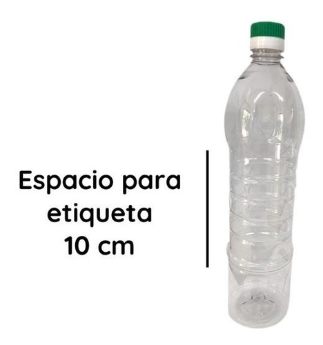 Imagen 3 de 10 de Envases Plasticos 900 Cc Pet Cristal Tapa Presion X 160 Un.
