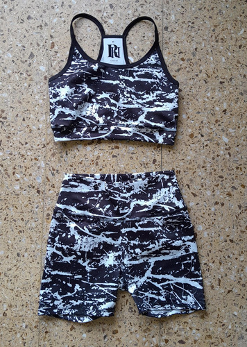  Conjunto Deportivo Top Y Short Calza Para Entrenar,yoga,gym