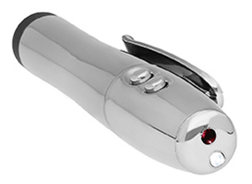 Apuntador Láser Con Goma Touch , Luz Y Clip Incluye Bateria Láser Plateado