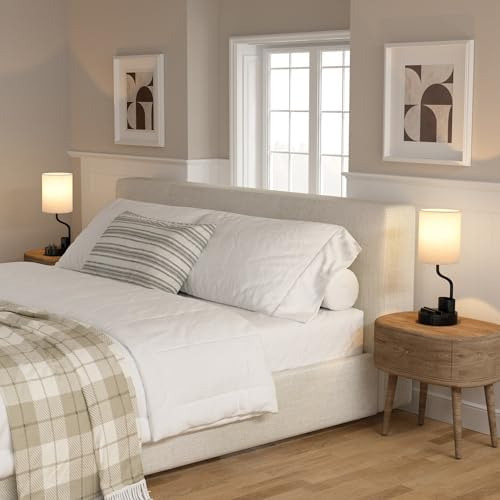 Juego De 2 Lámparas De Mesita De Noche Para Dormitorio, Luz