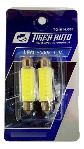 Par Lampada Led Torpedo 41mm Cob Tiger 12v 6000k