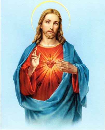 Lamina Fine Art Sagrado Corazon De Jesus 50x67 Cm Mycarte