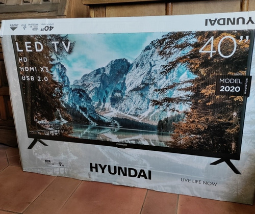 Imagen 2 de 3 de Tv Hyundai 40'', Modelo 2020, Led, Hd, Hdmi X3, Usb 2.0