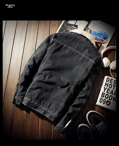 Chaqueta Vaquera Con Forro Polar Para Hombre, Corte Ajustado
