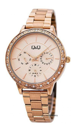 Reloj Qq Mujer Aa45j002y Analogico Oro Rosa
