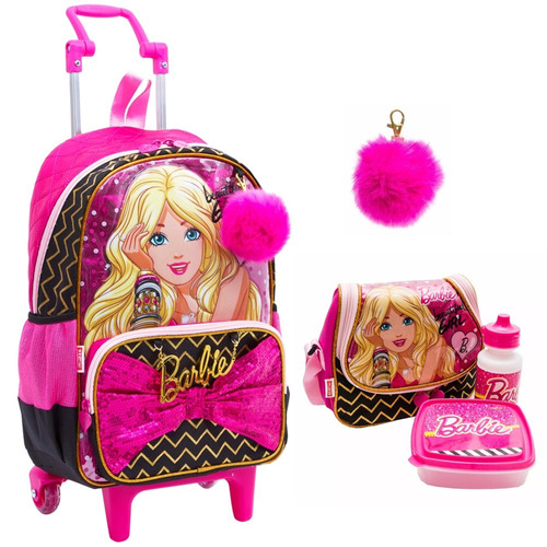 Kit Mochila Barbie Girl Tam G Original + Lancheira + Brinde