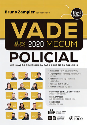 VADE MECUM POLICIAL - LEGISLAÇÃO SELECIONADA PARA CARREIRAS POLICIAIS - 7ª ED - 2020, de Fernandes, Bernardo Gonçalves. Editorial Editora Foco Jurídico Ltda, capa mole em português, 2020
