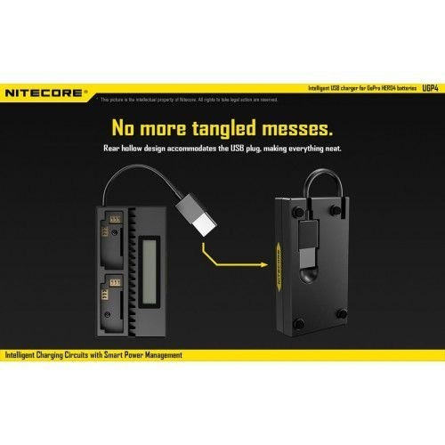 Carregador Usb Inteligente Nitecore Ugp4 P/ Gopro Hero 4 E 3
