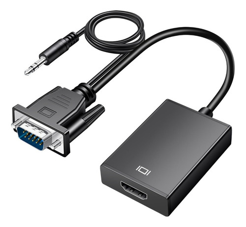 Conversor Vga A Hdmi Con Audio Con Fuente De Alimentación