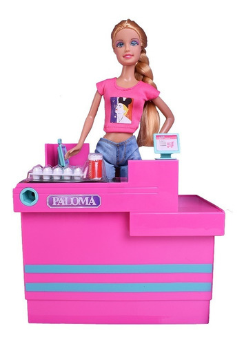 Imagen 3 de 8 de Muñeca Paloma Y Tomy En El Supermercado Simil Barbie