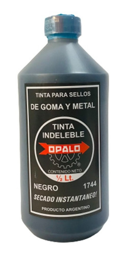 Tinta Indeleble Opalo 1744 Para Sellos X 450cc Negra