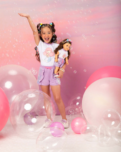 Conjunto Sereia Com Shorts Ma0232 +roupa Boneca Marthiê