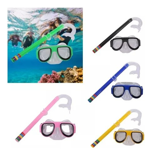 Kit De Buceo Snorkel + Mascara Para Niños.