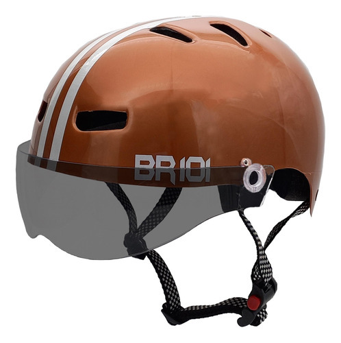 Capacete Br 101 Urbano Profissional Dourado Vision Fume G