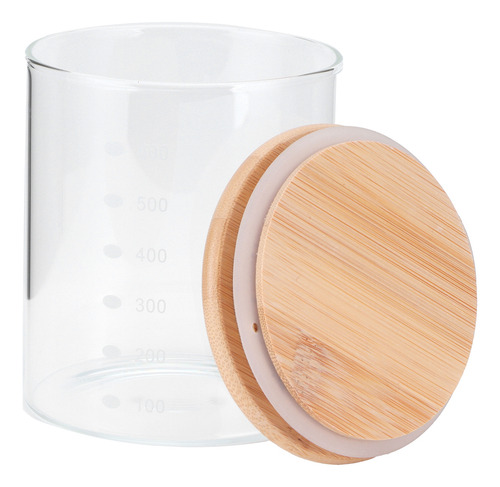Tarro De Almacenamiento Para Alimentos, Tapa De BambĂș, Vidri