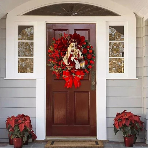Corona De Navidad Adornos Puerta Colgante Árbol Accesorios