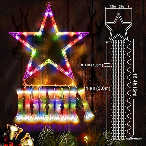 Luzes Solares De Natal Cb Com Formato De Cachoeira,
