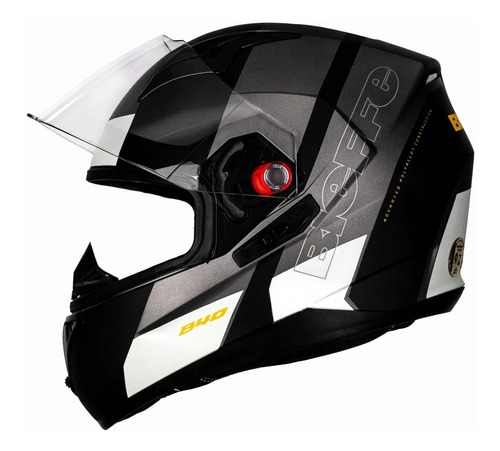 Capacete Bieffe B40 Tron Preto Vermelho - Com Óculos Fume