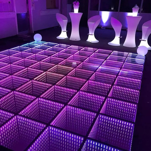 Piso Efeito 3d Infinito Led Rgb Evento Pista Dança 50 Placas 127/220v