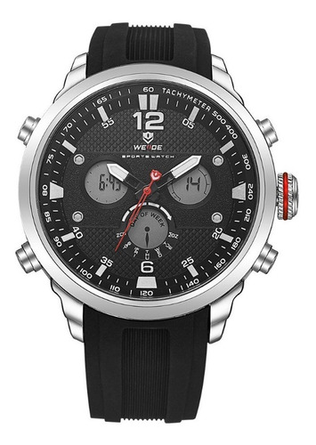 Relógio Masculino Weide Anadigi Wh-6303 - Preto E Prata