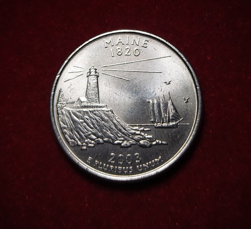 Moneda Cuarto De Dolar Estados Unidos 2003 Maine P