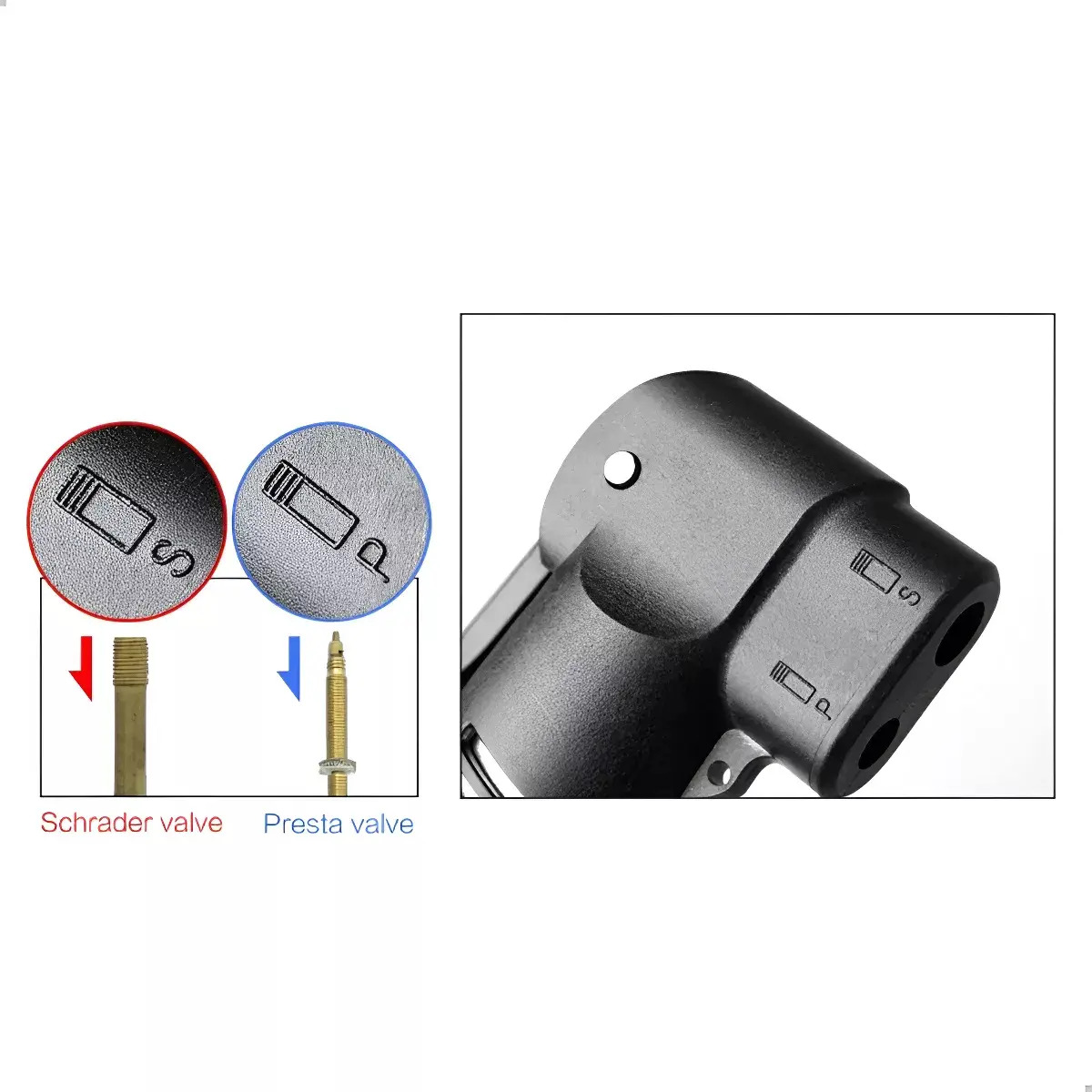 Bomba de Ar Manual Kode, Mini Bomba para Pneu de Bicicleta com Bico Duplo Presta e Schrader