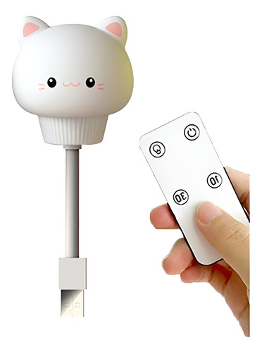 Mini Luminária Infantil Usb C/ Controle Led Abajur De Tomada