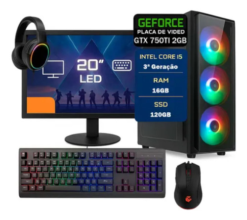 Pc Gamer Completo Intel I5 16gb Gtx 750ti 2gb Ssd 120gb Wifi (Usado)